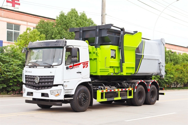国六东风专底后双桥18方勾臂垃圾车